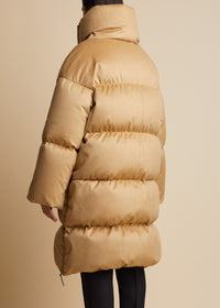 Leo puffer coat in cashmere - Caramel