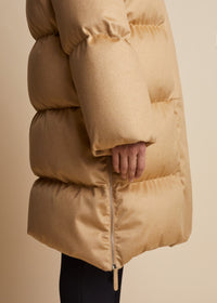 Leo puffer coat in cashmere - Caramel