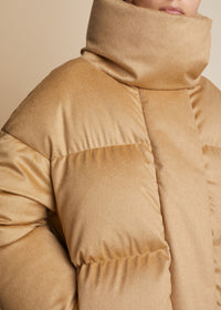 Leo puffer coat in cashmere - Caramel