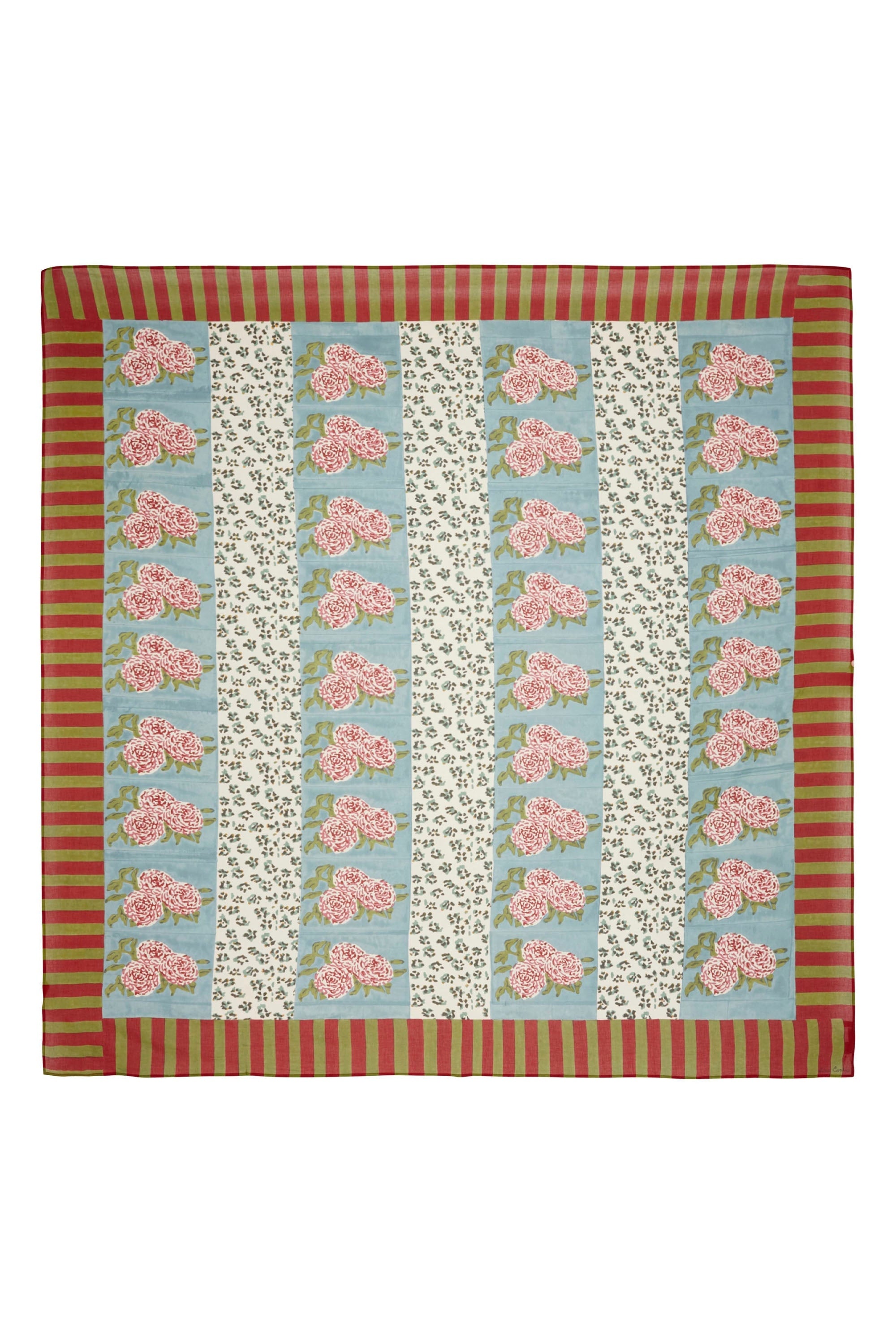 Leopard Stripes cotton tablecloth - Blue