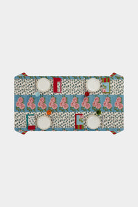 RECO PRIX : 175 // Cotton muslin cloth 220x220 cm  Leopard stripes sky