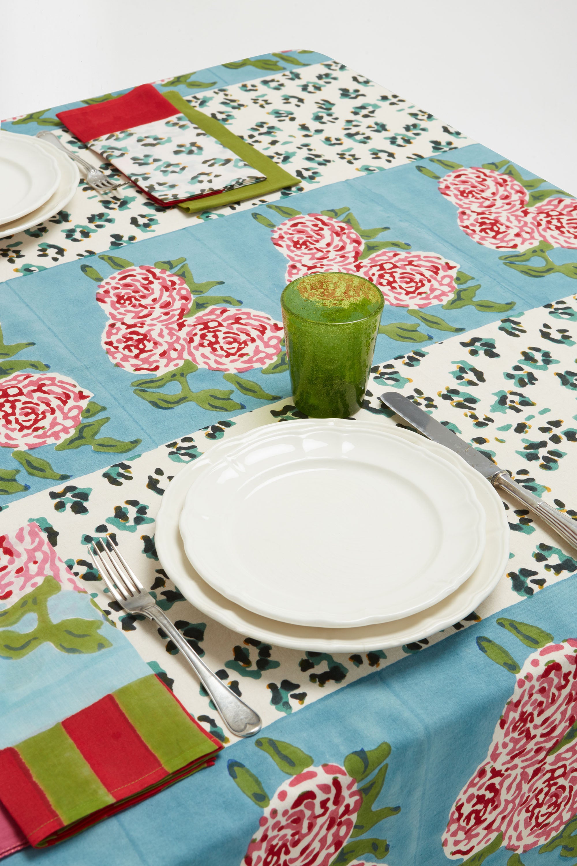 RECO PRIX : 175 // Cotton muslin cloth 220x220 cm  Leopard stripes sky