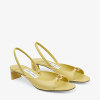 Lev 35 leather snake print sandals - Sunbleached Yellow & Gold