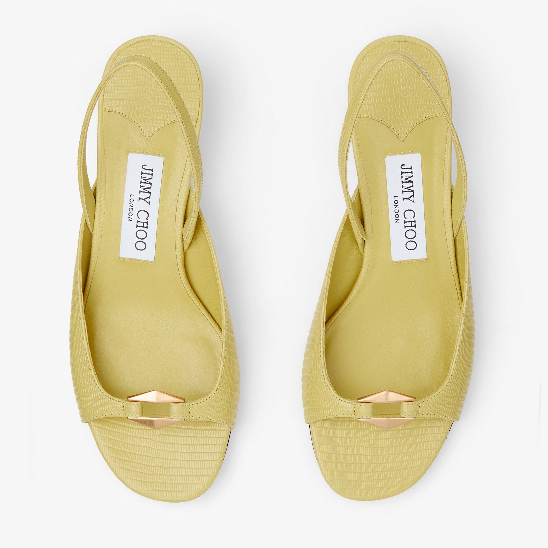 Lev 35 leather snake print sandals - Sunbleached Yellow & Gold