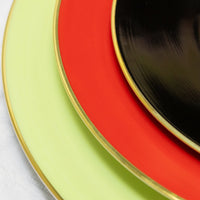 Assiette de présentation Lexington Filet d'or en porcelaine - Rouge