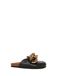 Mules à chaîne en cuir - Black