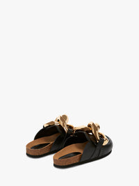 Mules à chaîne en cuir - Black