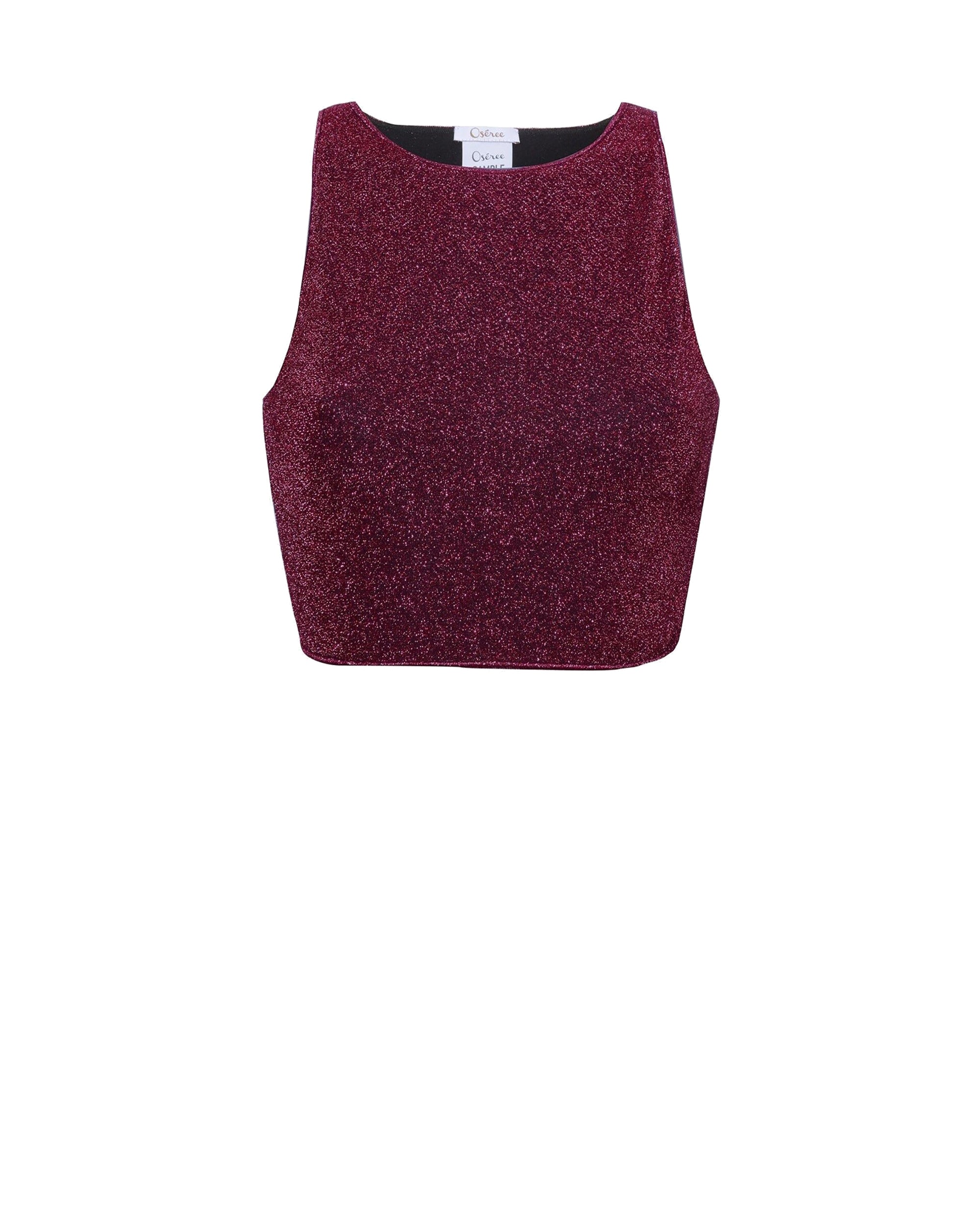 Top court sans manches à paillettes - Dark Fucsia