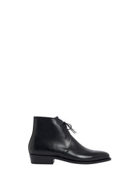 Bottines à lacets en cuir - Noir