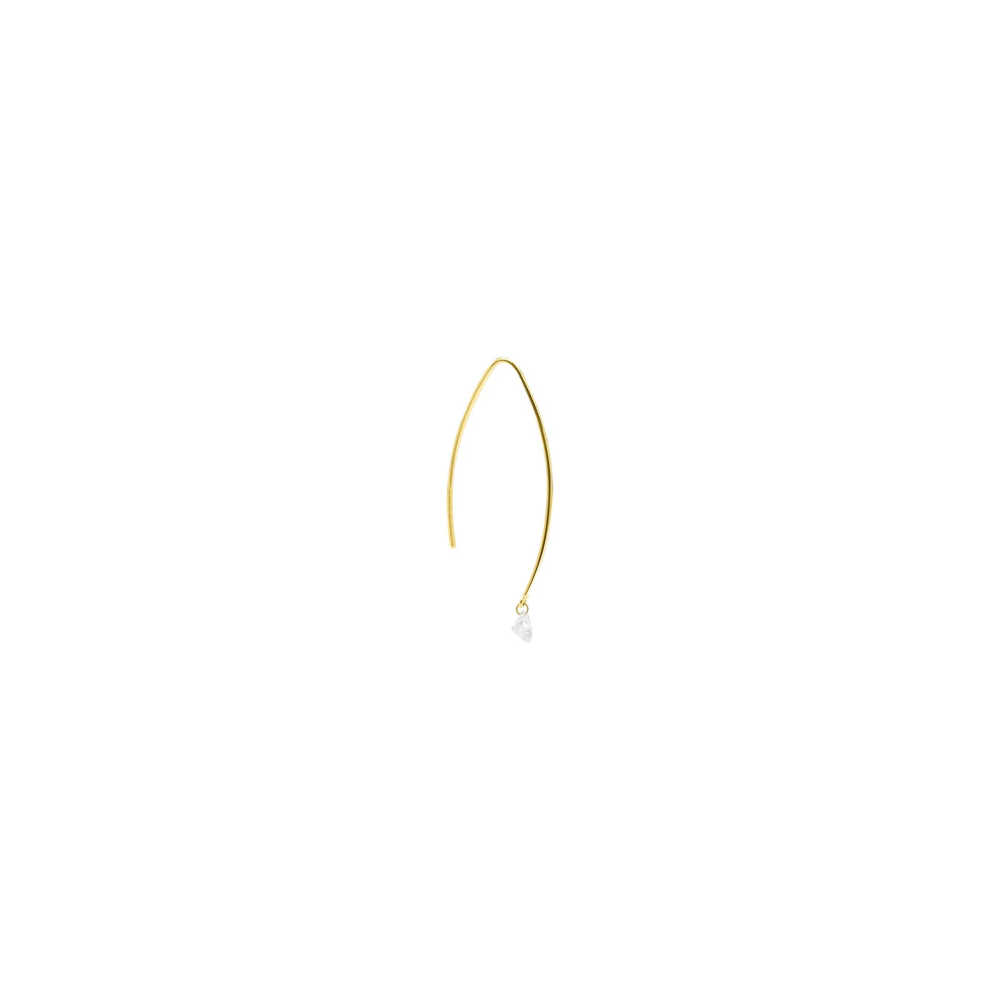2qty RELIQUAT 895€/ QTY IN : 2-QTY OUT : 0- ST : 0% // Boucle d'oreille rigide 1 diamant-Jaune