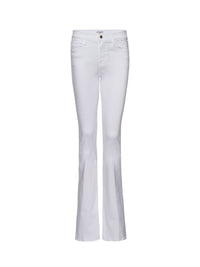 High-flare denim trousers - White