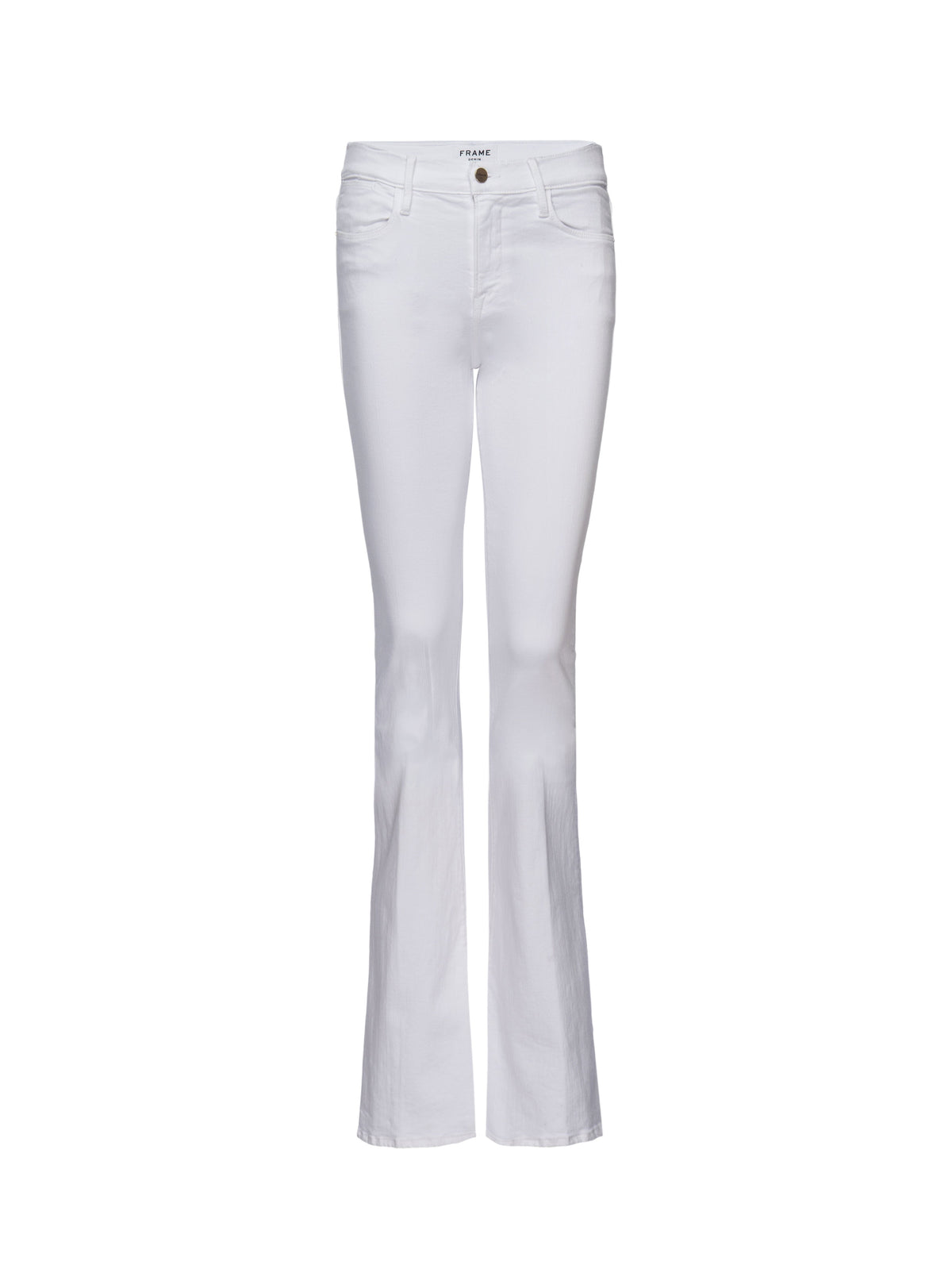High-flare denim trousers - White