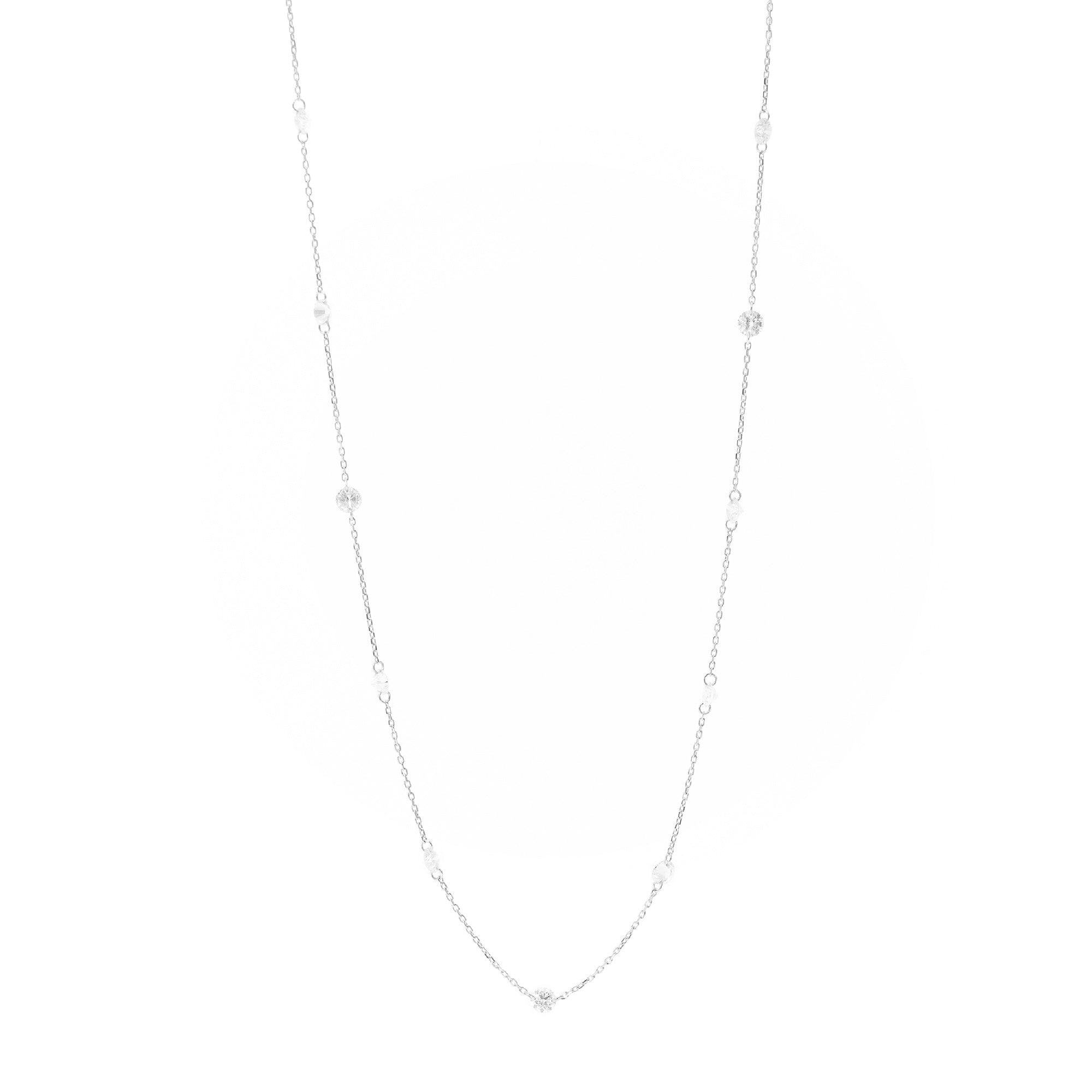 1qty NEW / Collier Danaé, 12 diamants incrustés-Blanc