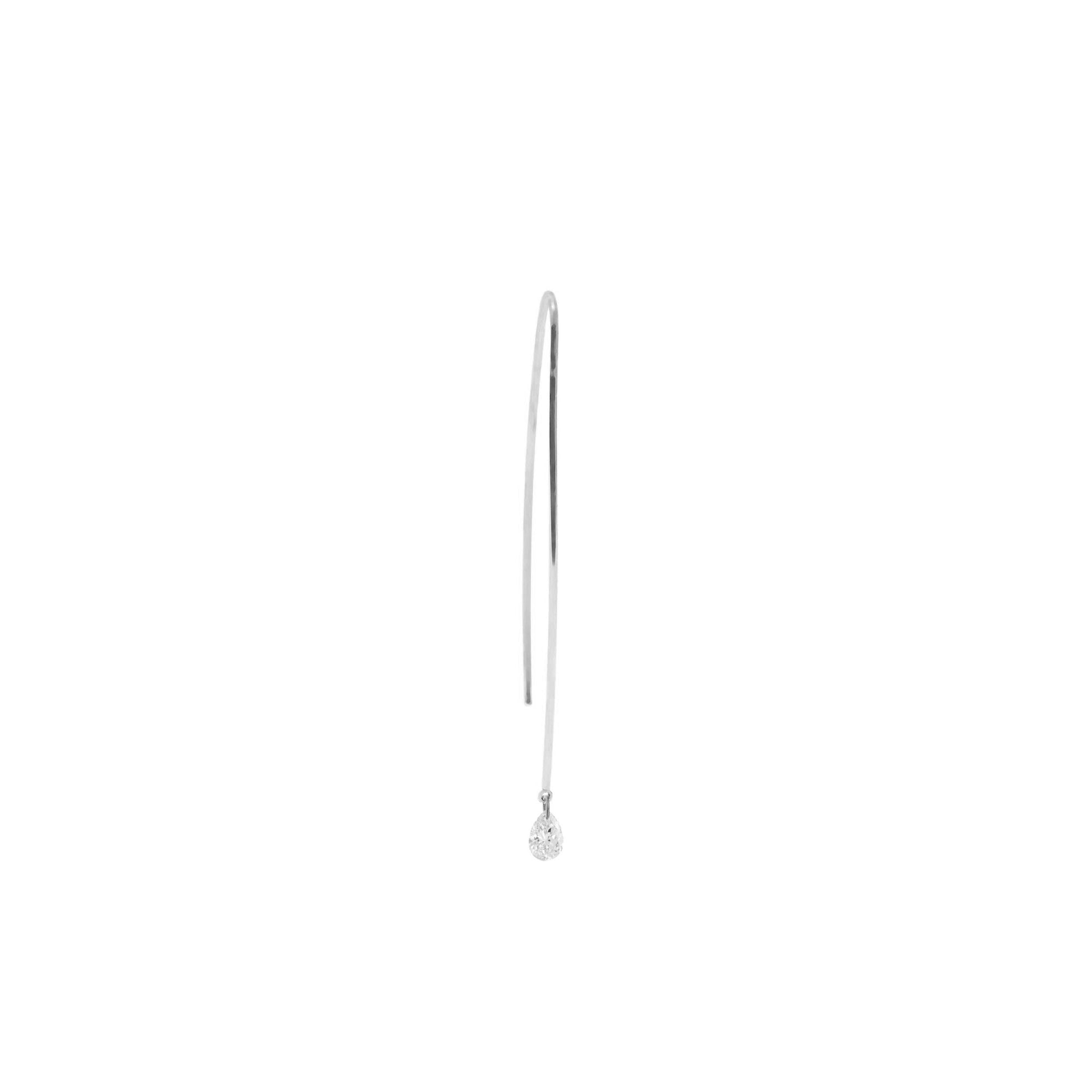 1qty RELIQUAT 450€/ QTY IN : 1-QTY OUT : 0- ST : 0% // Boucle d'oreille rigide 1 diamant-Blanc