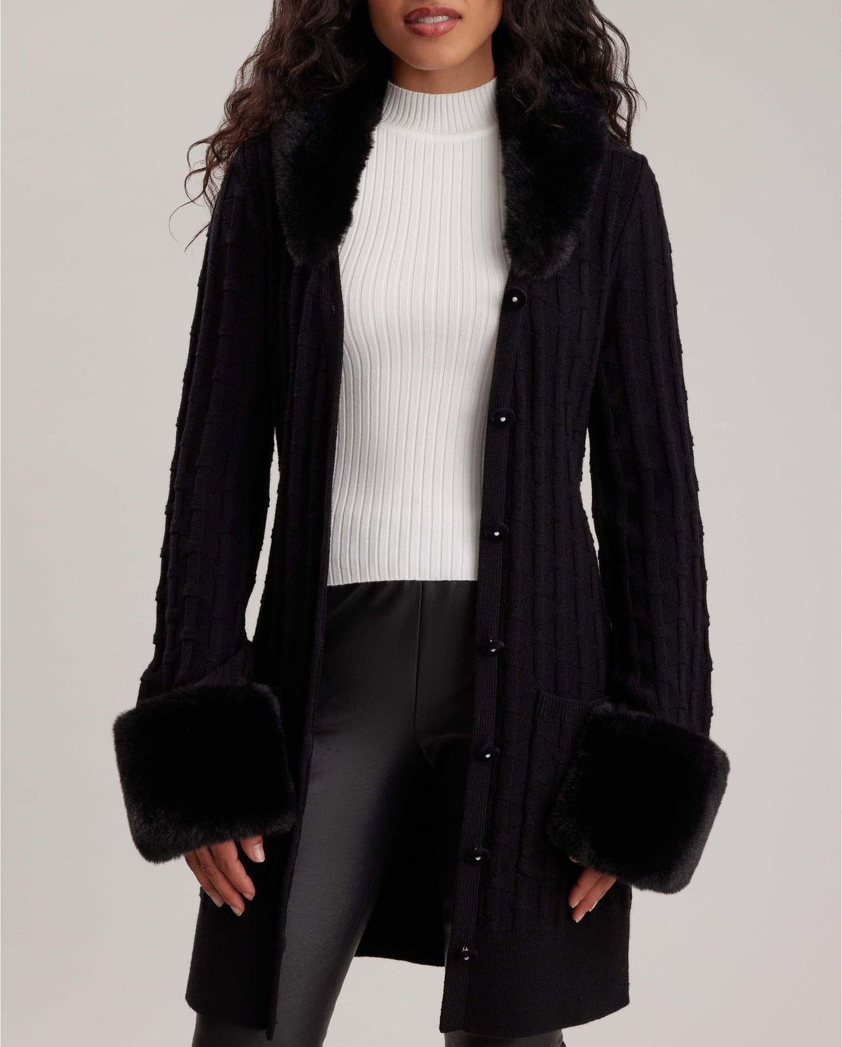 Cardigan Lidia longue - Black