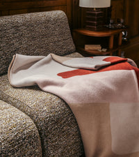 Plaid Roma en laine - Rose Et Beige