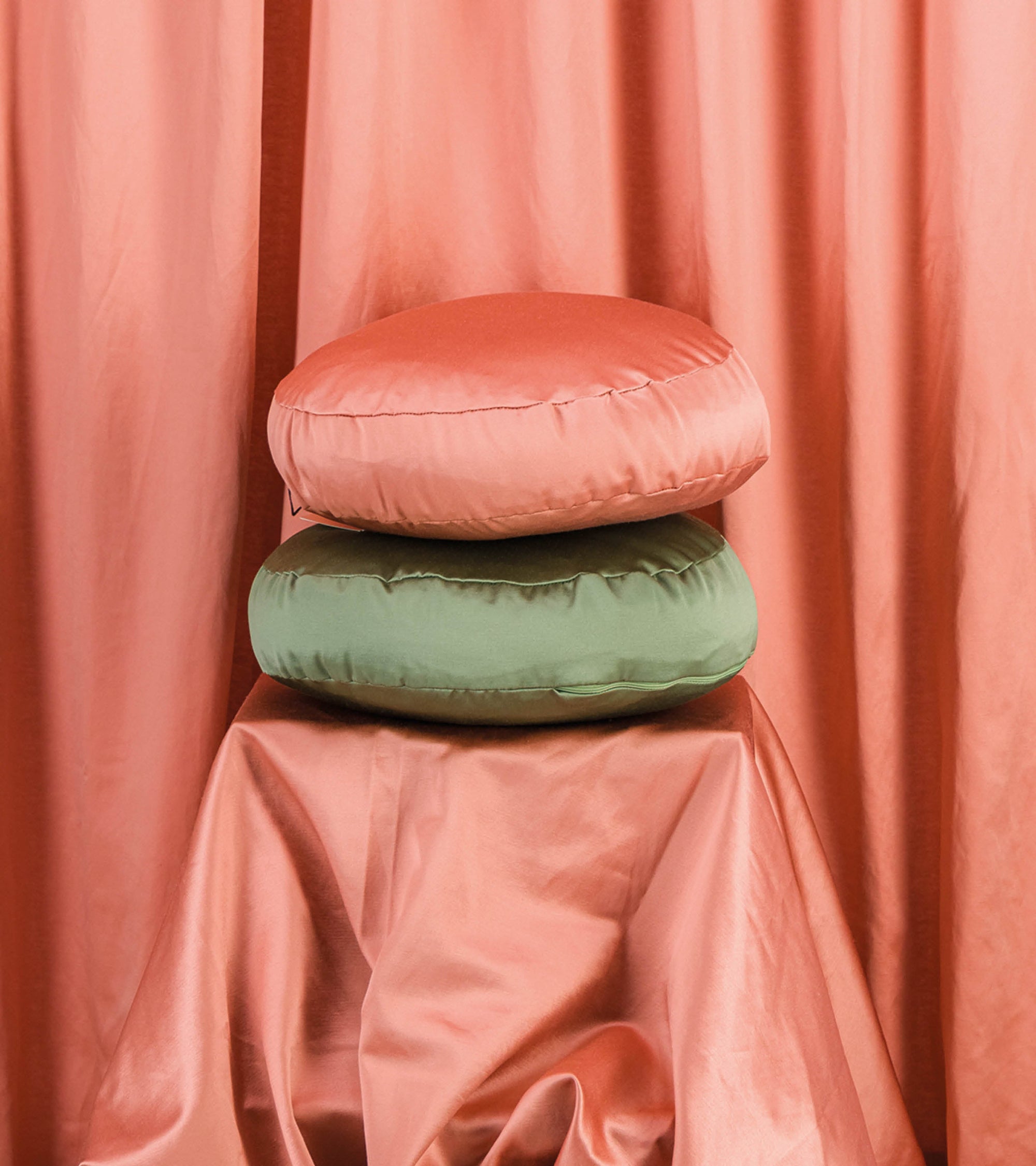 Rideau Malaparte en satin - Rose