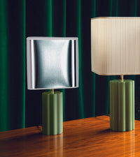 Petite lampe à poser Gioia - Vert amande et Argenté