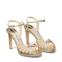 Sandales Lilah 100 à plateforme pailletée - Platinum Ice