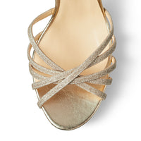 Sandales Lilah 100 à plateforme pailletée - Platinum Ice