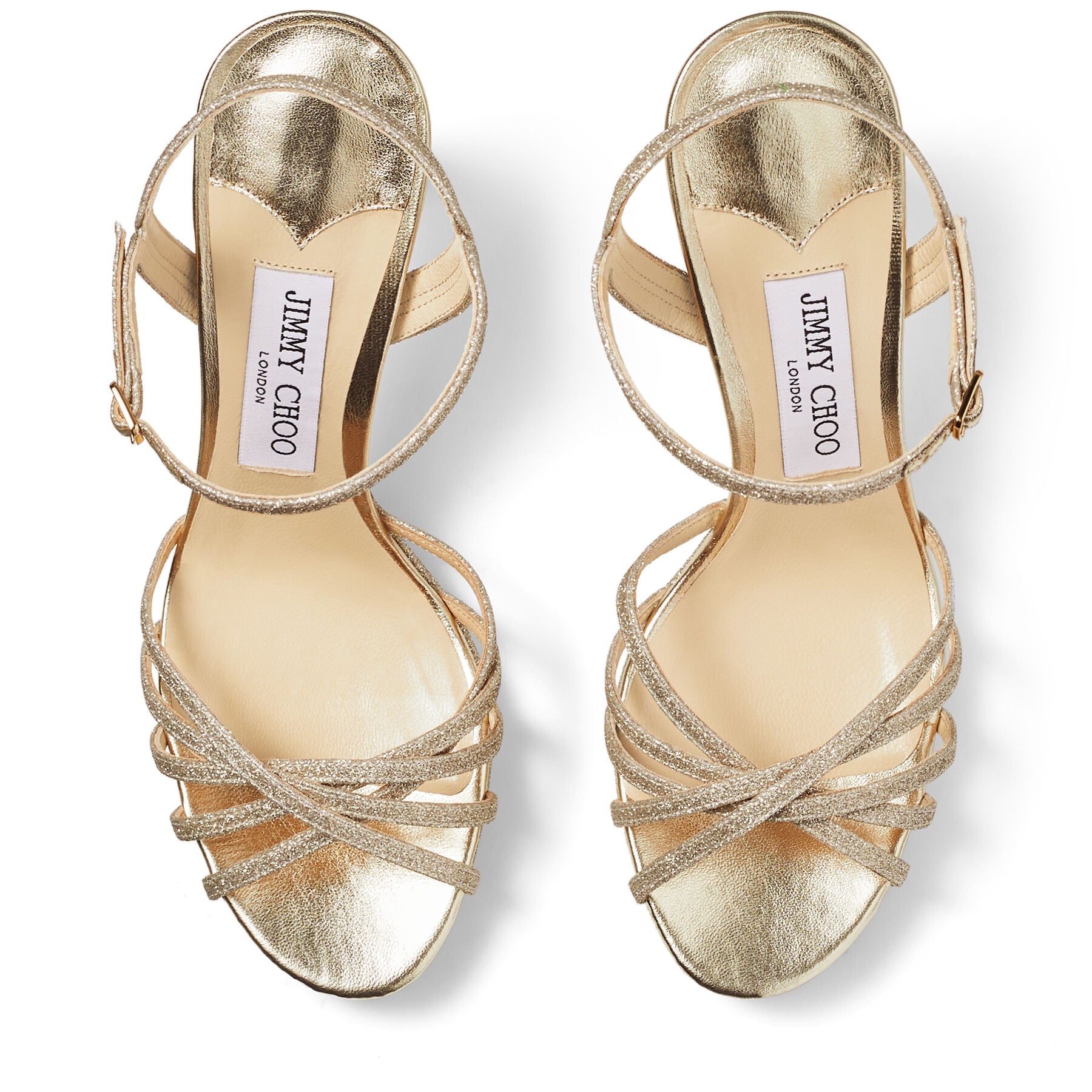 Sandales Lilah 100 à plateforme pailletée - Platinum Ice