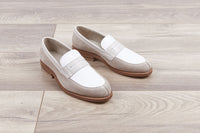 6qty NEW / Loafer LILIUM FE VELOURS/ PURECALF CUIR - Grege/ivoire