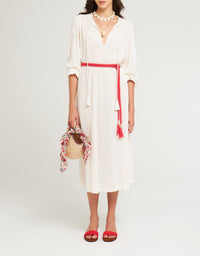 CREAM LILOU LONG DRESS