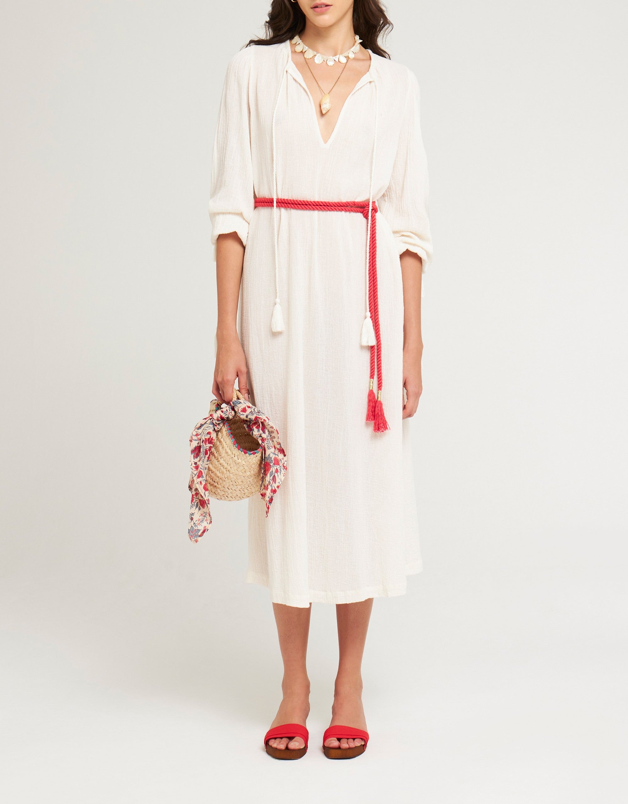CREAM LILOU LONG DRESS
