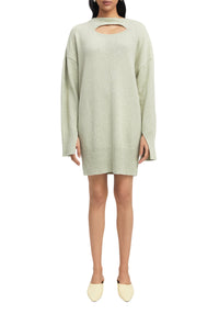 Lilu openwork jumper dress - Sage