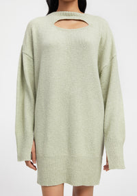 Lilu openwork jumper dress - Sage