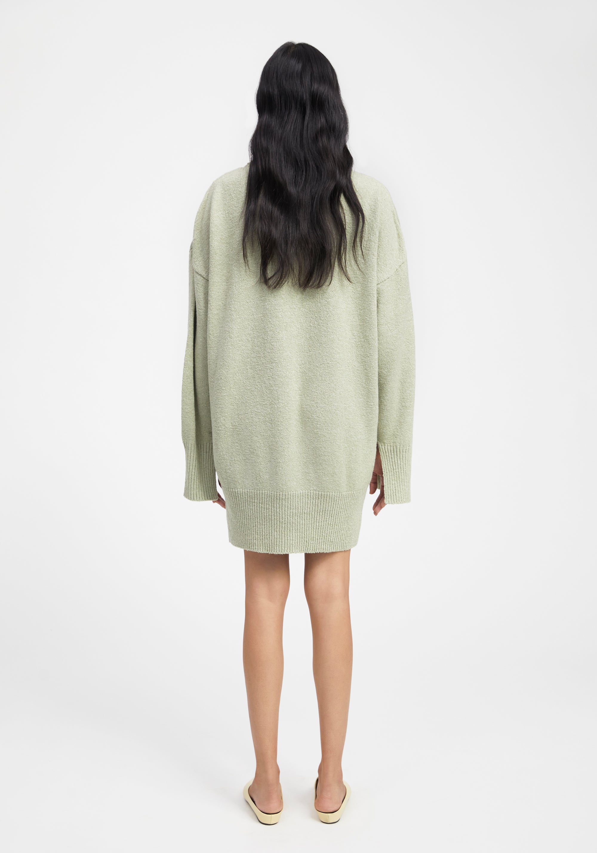 Lilu openwork jumper dress - Sage