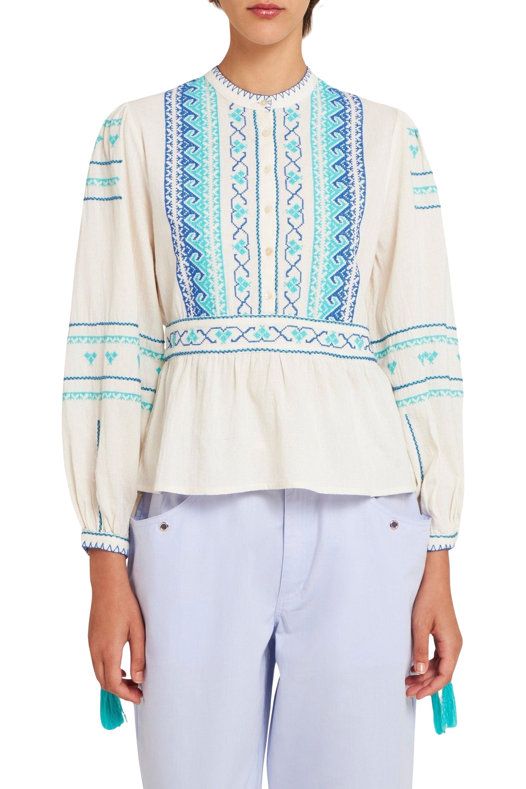 Blouse brodée Lima - Cream