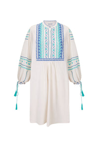 Robe brodée Lima - Cream