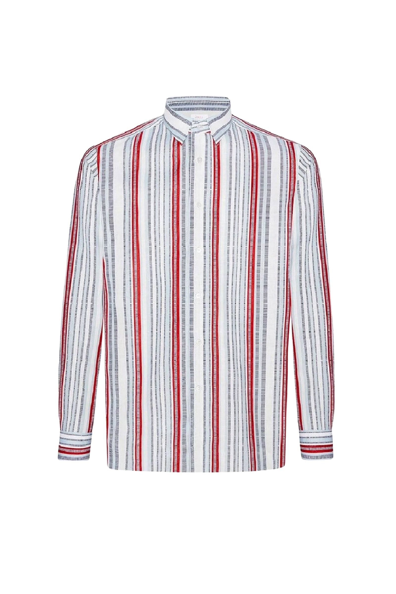 Chemise à rayures verticales en lin - Multicolore