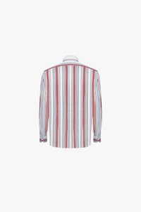 Vertical-striped linen shirt - Multicoloured