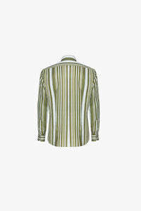 Chemise à rayures texturées en lin - Multicolore