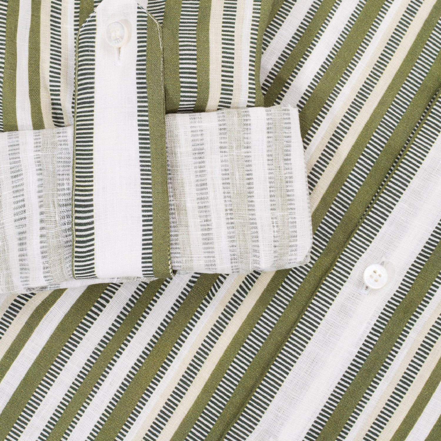 Chemise à rayures texturées en lin - Multicolore