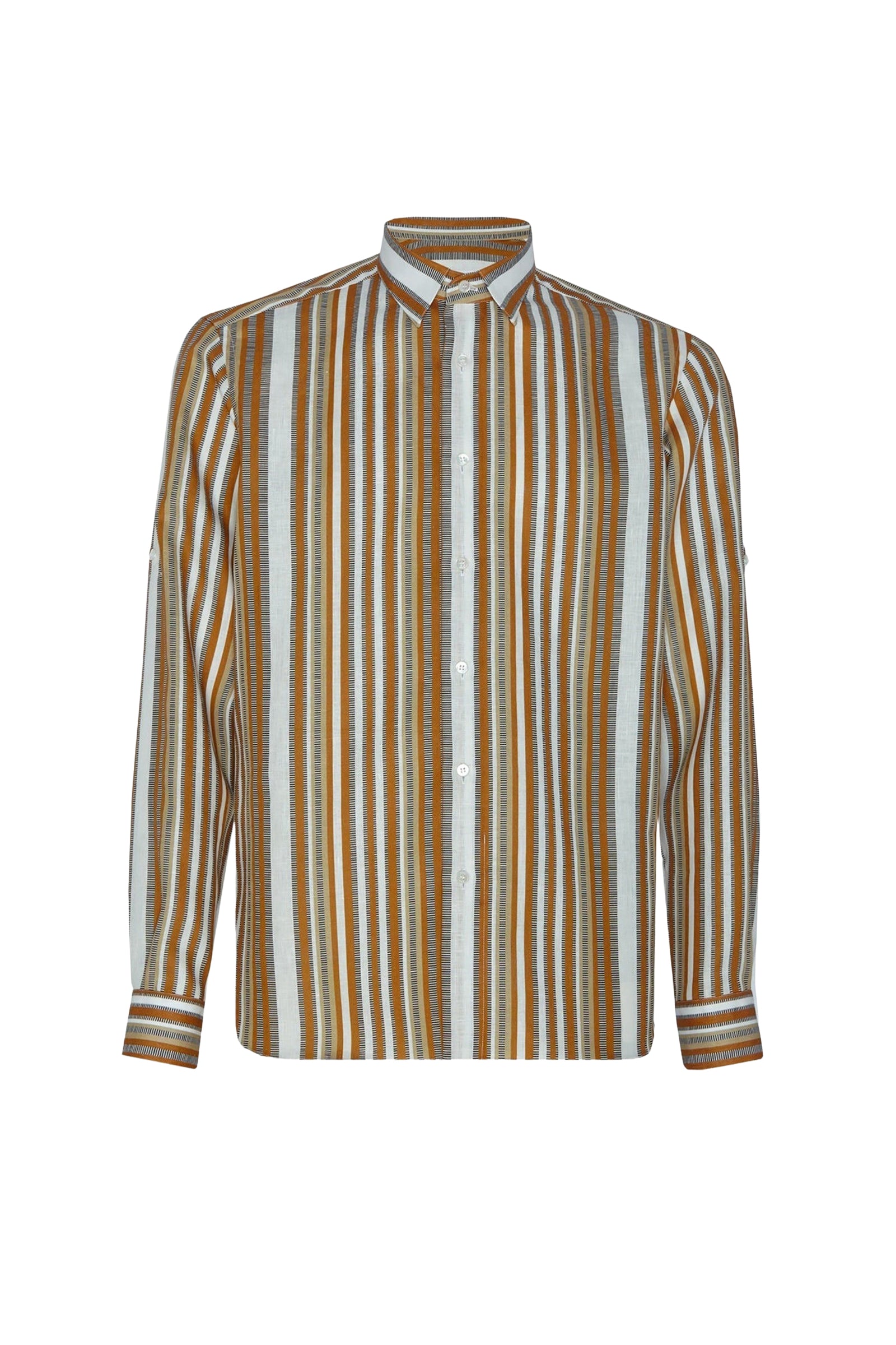 Chemise à rayures verticales en lin - Multicolore