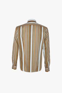 Chemise à rayures verticales en lin - Multicolore