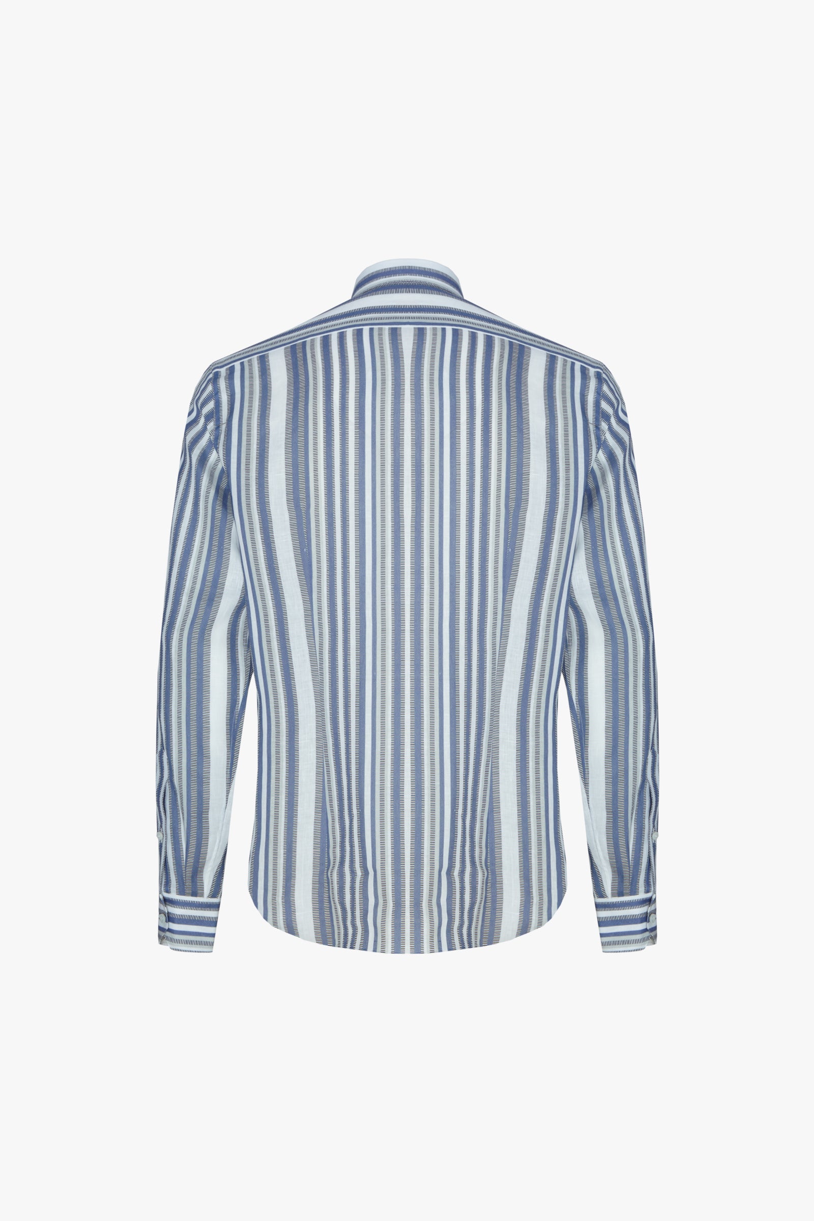 Chemise à rayures verticales en lin - Multicolore