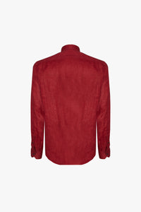 Irregular linen shirt - Bordeaux