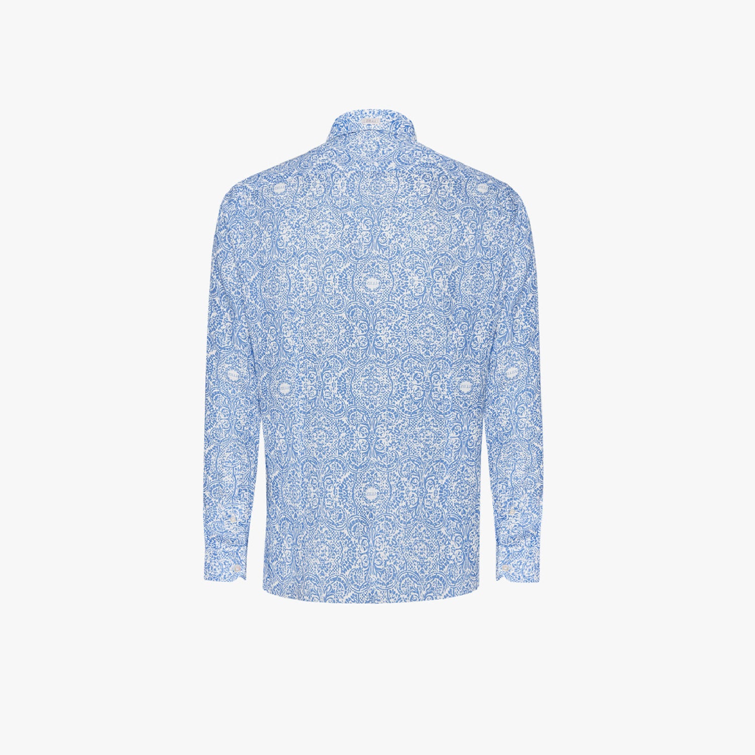 Chemise à motif cachemire en lin - Bleu & Blanc