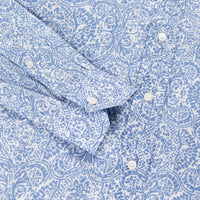Chemise à motif cachemire en lin - Bleu & Blanc