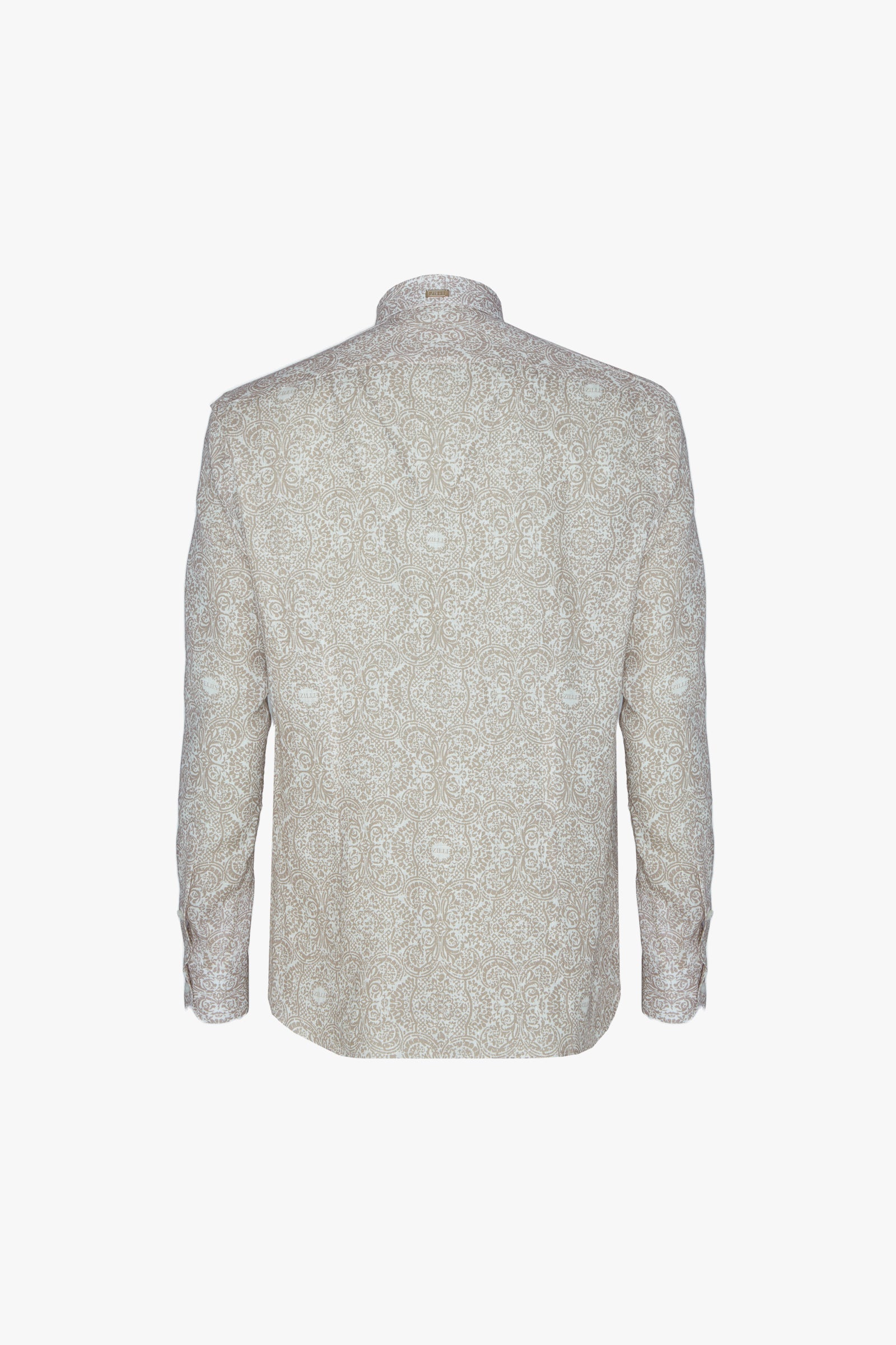 Chemise à motif en lin - Beige & Blanc