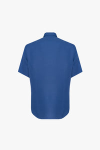 Chemise à broderie ton sur ton en cachemire - Bleu