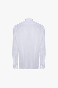 Chemise à col mao en lin - Blanc