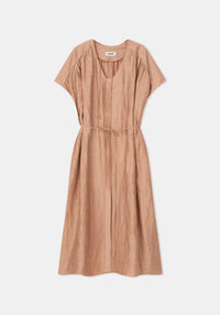 Robe longue Linda ceinturée en lin - Apricot
