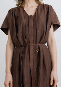 Robe longue Linda ceinturée en lin - Sienna