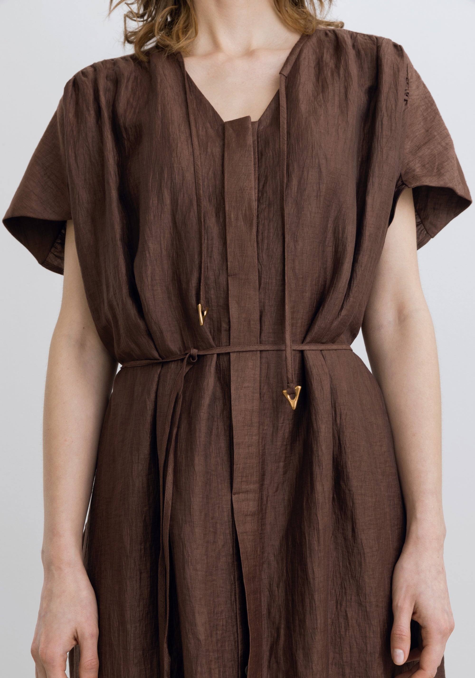 Robe longue Linda ceinturée en lin - Sienna