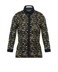 Chemise Lisaya en dentelle à manches longues - Safran